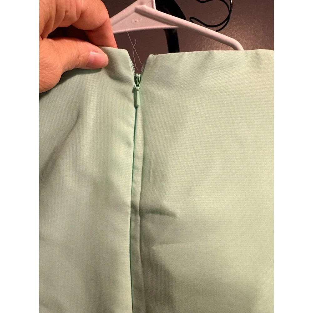 Party Prom Dress - Mint Green One Piece with Gold Floral Applique Sz 10